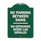 Signmission No Parking Betweens No Estacione Entre Las Senales, Green & White Architectural, A-DES-GW-1824-23761 A-DES-GW-1824-23761 - alternate 1